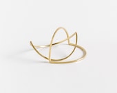 SALE 50% OFF Minimalist Gold Bangle Bracelet , Geometric Bangle, Thin Gold Bangles, Double Arc Bangle