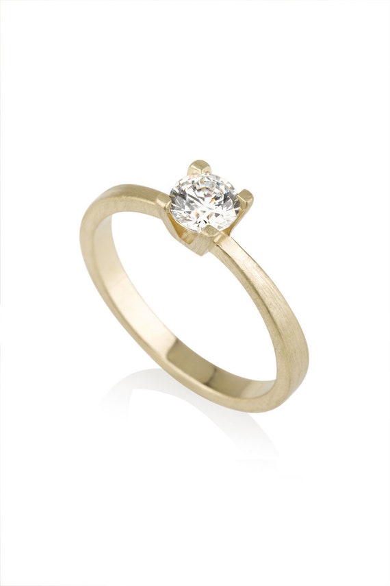 Shani solitaire engagement ring diamond minimalist engagement | Etsy