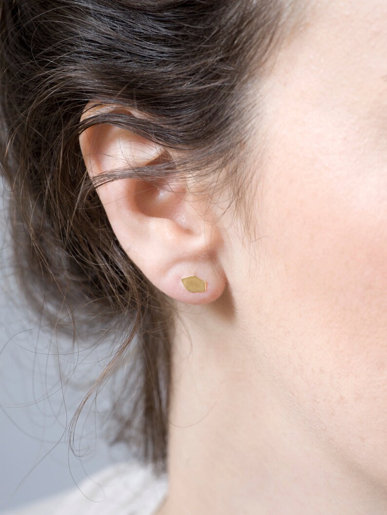 Tiny Gold Stud Earrings Minimalist Gold Earrings Geometric Gold Earrings Gold Post Earrings Gold Nugget Earrings Simple Gold Earrings