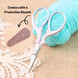 Tijeras pequeñas para bordar con funda de cuero - Tijeras para hilo, Regalo de costura, Herramientas para manualidades, Regalo para mamá