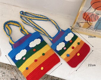 rainbow crochet bolsa