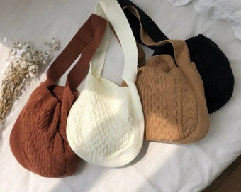 knitted sling bag