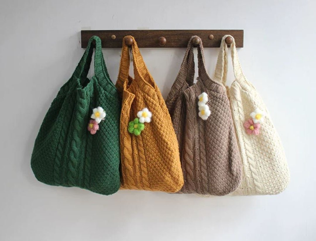 Juliet Crochet Knit Tote Bag, Crochet Shoulder Bags, Crochet Tote Bag