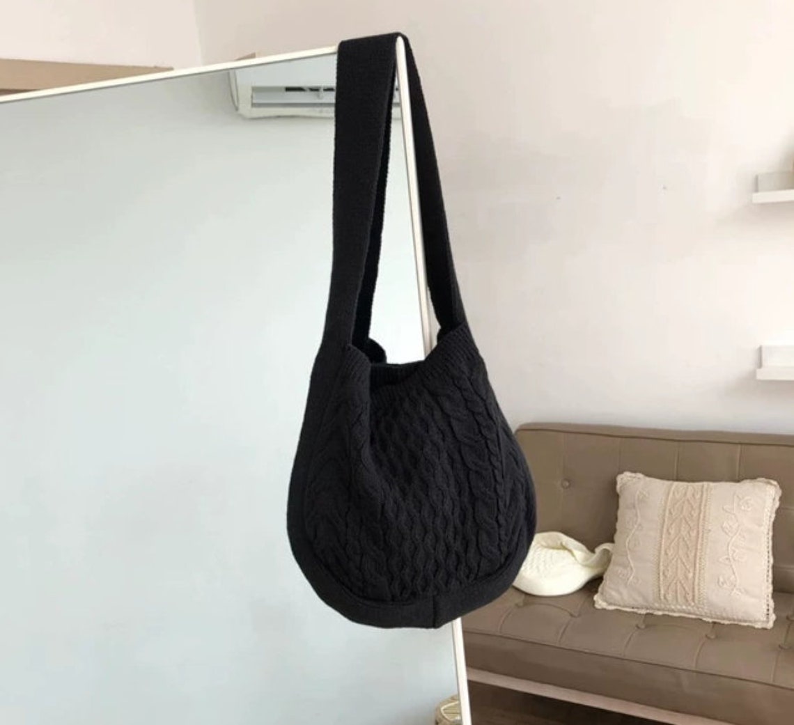 Lucy Knit Shoulder Sling Bag Crochet Shoulder Bags Soft Wool | Etsy