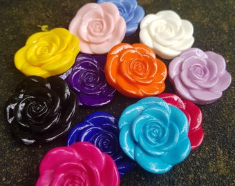 33mm Resin Flower Beads, Large Flower Beads, Flower Beads