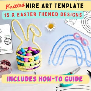 Premium Knitted Wire Art EASTER Templates, Wire bending guide with arrows, Instant Download Printable PDF, Tricotin Wire Art