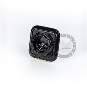 Square Ceramic Switch & Socket System – Build Your Set, Porcelain Modules, Schuko or Type E, EU Ø60, Black or White Type E French Socket