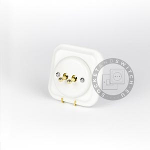Square Ceramic Switch & Socket System – Build Your Set, Porcelain Modules, Schuko or Type E, EU Ø60, Black or White bild 7