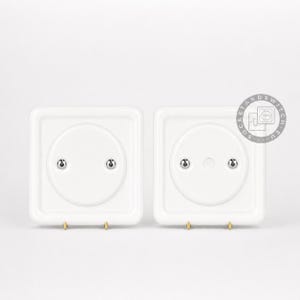 Square Ceramic Switch & Socket System – Build Your Set, Porcelain Modules, Schuko or Type E, EU Ø60, Black or White bild 15