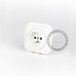 Square Ceramic Switch & Socket System – Build Your Set, Porcelain Modules, Schuko or Type E, EU Ø60, Black or White bild 11