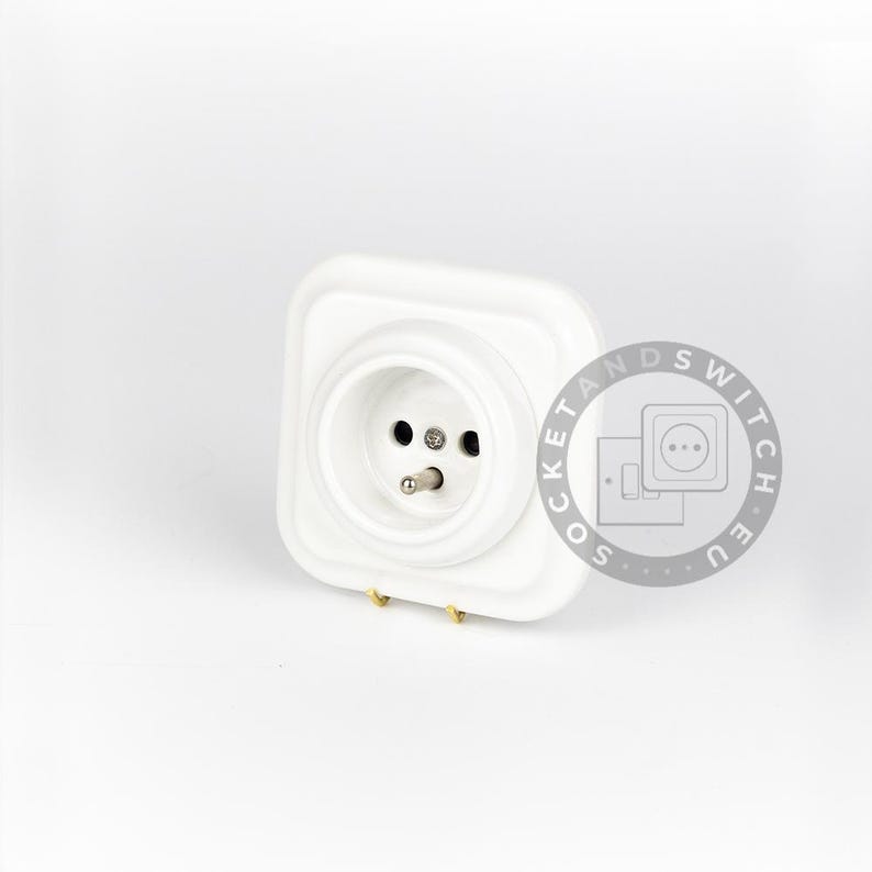 Square Ceramic Switch & Socket System – Build Your Set, Porcelain Modules, Schuko or Type E, EU Ø60, Black or White bild 11