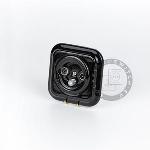 Square Ceramic Switch & Socket System – Build Your Set, Porcelain Modules, Schuko or Type E, EU Ø60, Black or White TV SAT Socket