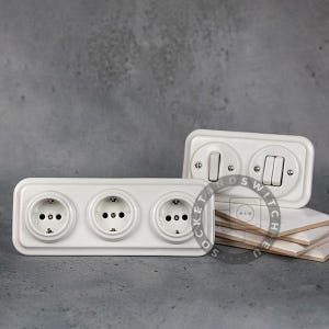 Square Ceramic Switch & Socket System – Build Your Set, Porcelain Modules, Schuko or Type E, EU Ø60, Black or White bild 17