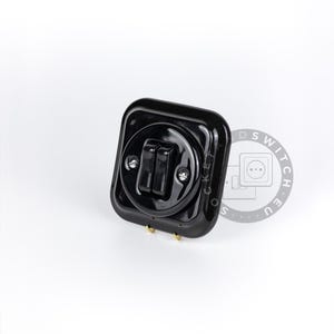 Square Ceramic Switch & Socket System – Build Your Set, Porcelain Modules, Schuko or Type E, EU Ø60, Black or White bild 4