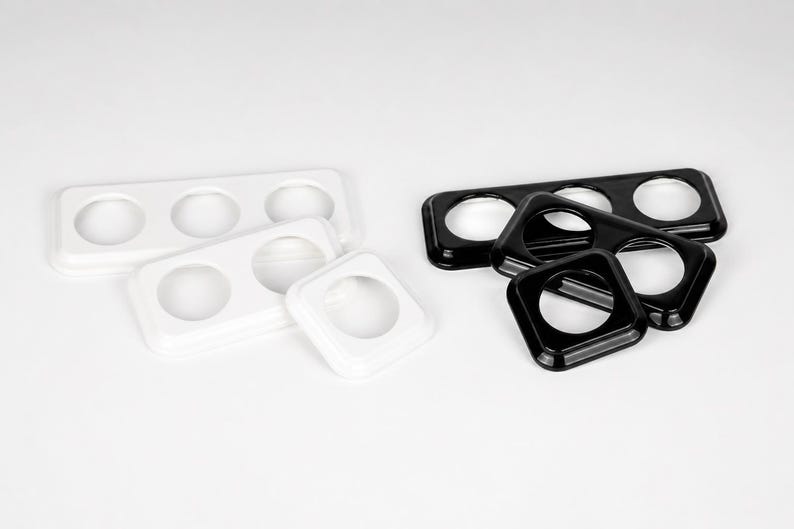 Square Ceramic Switch & Socket System – Build Your Set, Porcelain Modules, Schuko or Type E, EU Ø60, Black or White bild 19