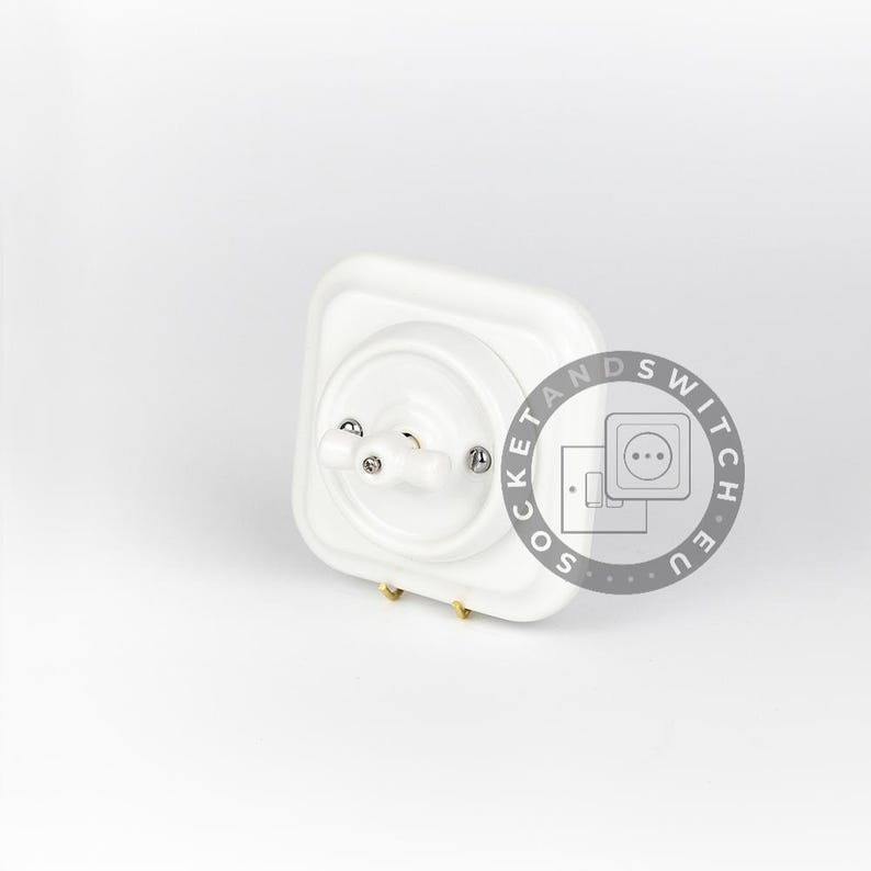 Square Ceramic Switch & Socket System – Build Your Set, Porcelain Modules, Schuko or Type E, EU Ø60, Black or White bild 6