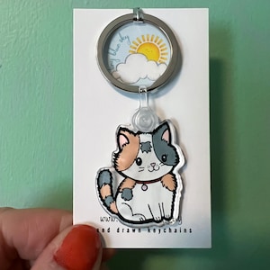 Cute Calico Cat keychain, gift