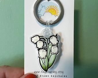 Lily of the Valley Keychain, pretty, gift