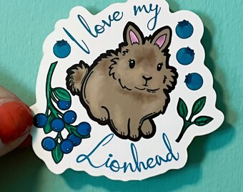 Charlie Chocolate Lionhead Rabbit Sticker Cute Brown Bunny - Etsy