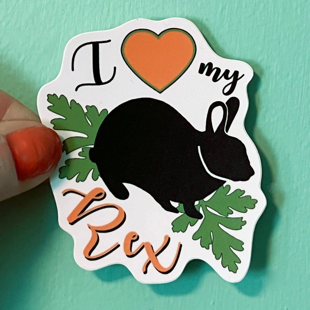 Rex Rabbit Poster I Heart My Rex Rabbit Vinyl Sticker, Gift - Etsy