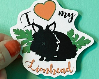 Blue-eyed White Lionhead Rabbit Sticker Cute White Bunny - Etsy