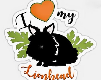 Lionhead Rabbit Sticker - Etsy