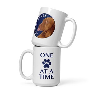 Vizsla Style Logo w/ One Paw - Hungarian Vizsla White Mug - Coffee, Tea, Vizsla Mom, Vizsla Dad, Vizsla gift