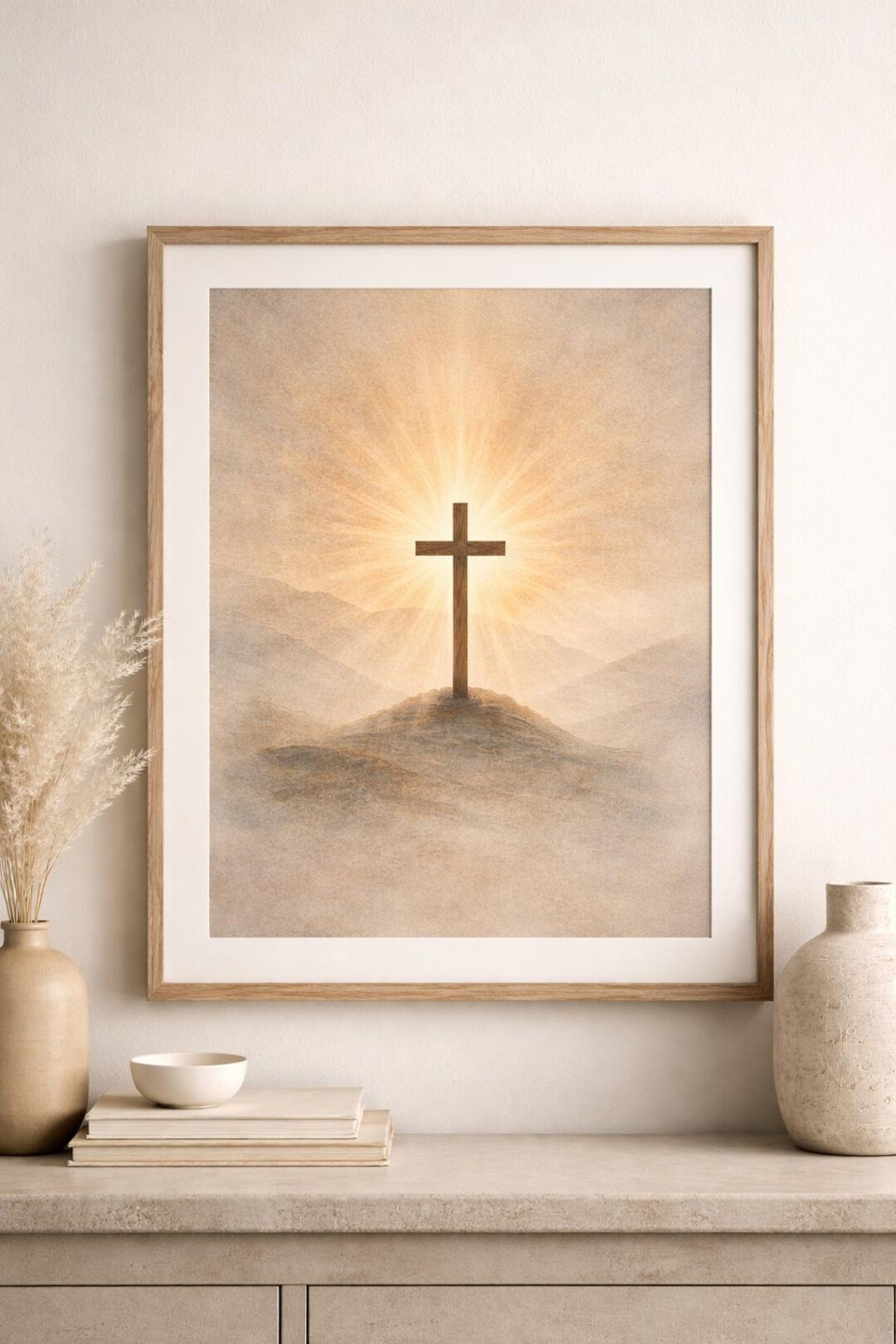 Cross Wall Art Printable | Christian Wall Art | Minimalist Cross Decor ...