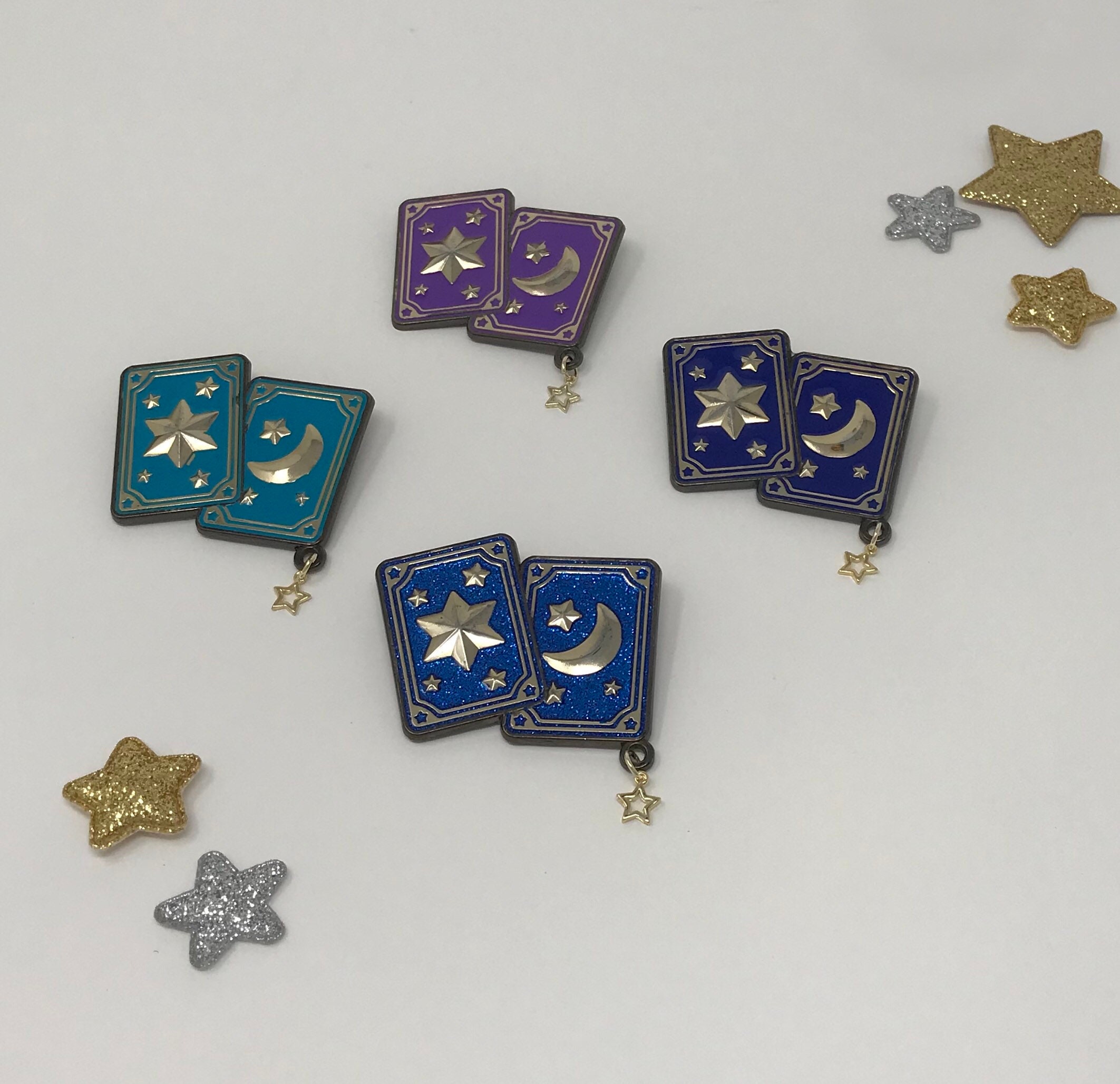 Fortune teller cards enamel pin brooch