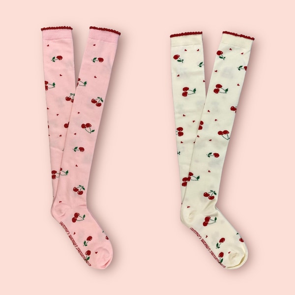 Cheerful Cherry Lolita over the knee socks