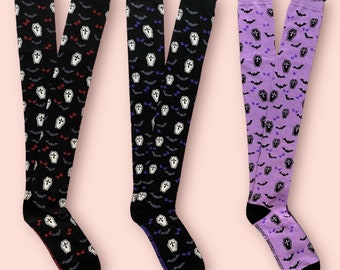 Calcetines por encima de la rodilla de cementerio nocturno gótico Lolita