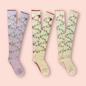 Süße Lolita Fairytale Rose Overknee-Socken Bild 1