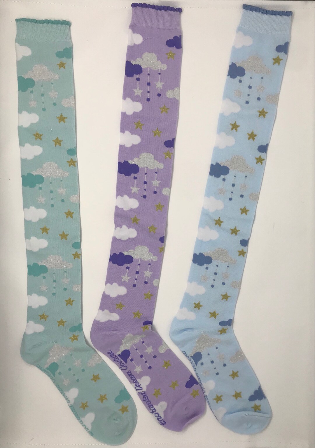 Lolita Star Clouds Over the Knee Socks. - Etsy