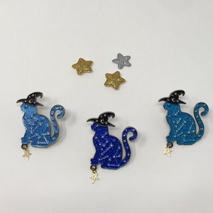 Broche de esmalte wizard cat