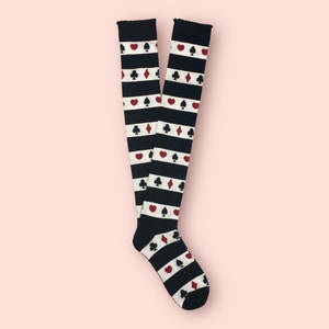 Deck of Cards Lolita  over the knee socks