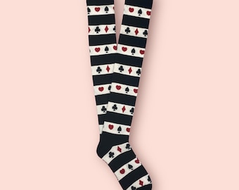 Deck of Cards Lolita  over the knee socks