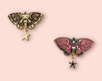 Mystic Moth brooch pin