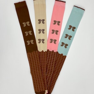 Choco ribbon over the knee socks