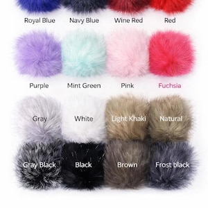 Pom Pom Faux Fur with Snap Button – 10cm Fluffy Hat Pom for Beanies Crochet Knitting DIY Accessories, 1 Pom Pom