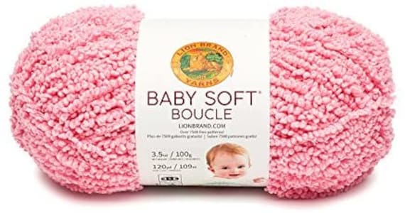 Lion Brand Baby Soft Boucle Candy Pink 918-103R Yarn, Supplies