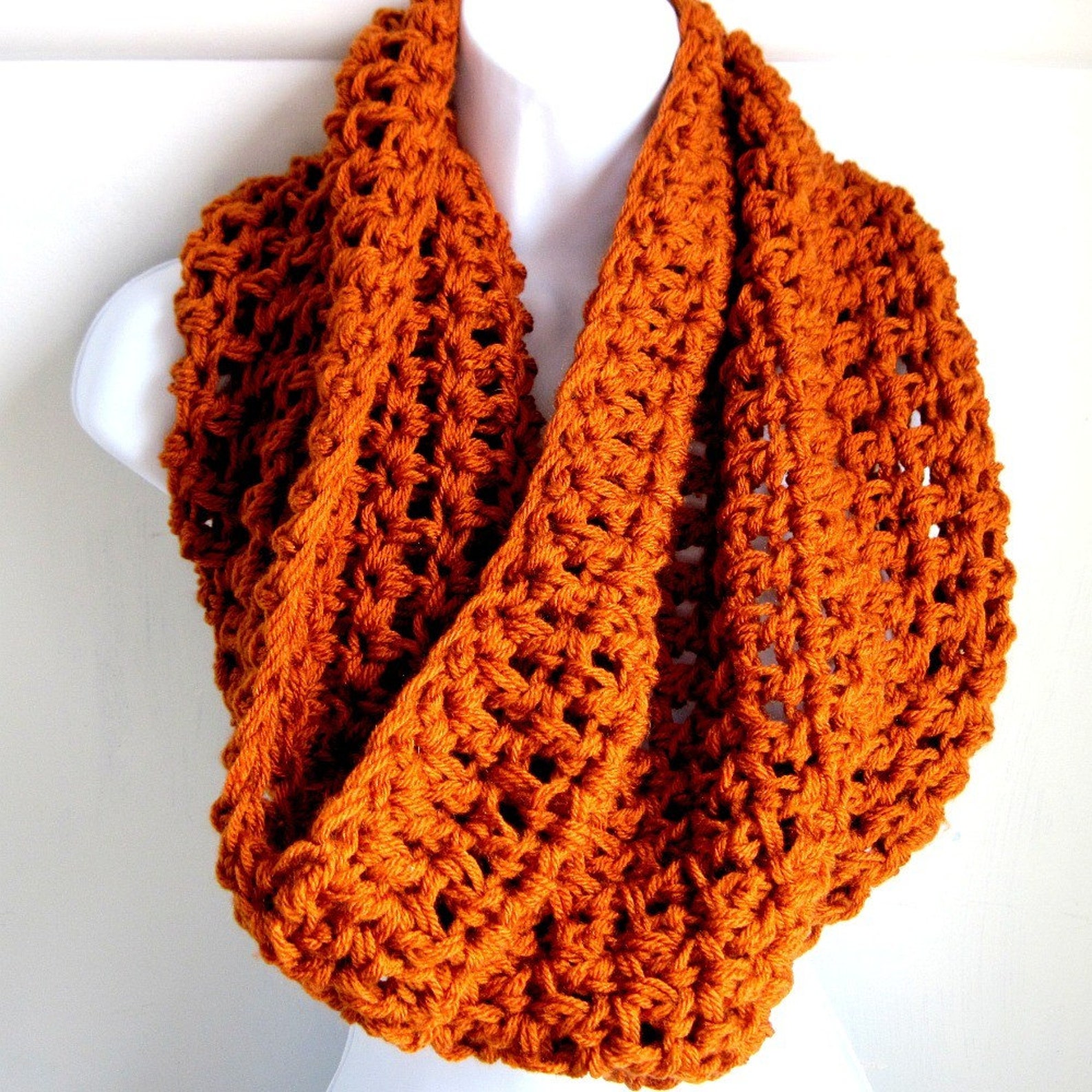 Infinity Scarf Orange Pumpkin Spice Burnt Orange Fall Etsy