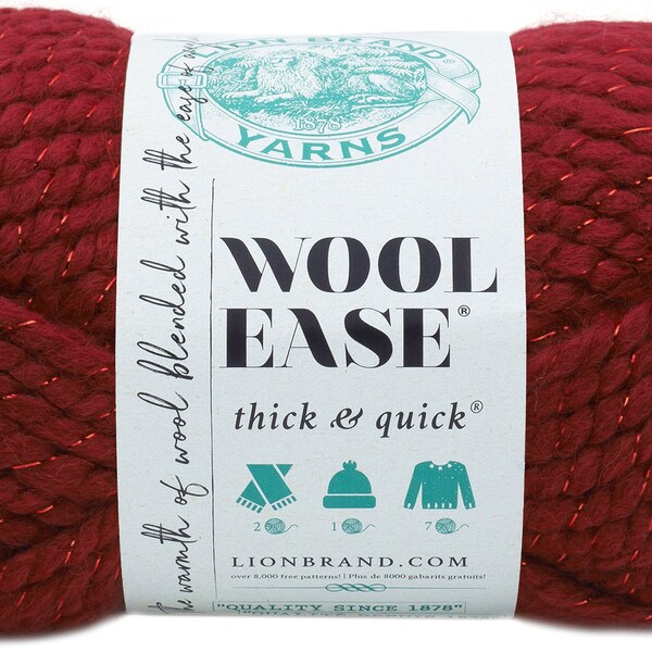 Wool Ease, Lion Brand, Poinsettia 640-306 Yarn, Destash, Skein, Crochet, knitting, Supplies