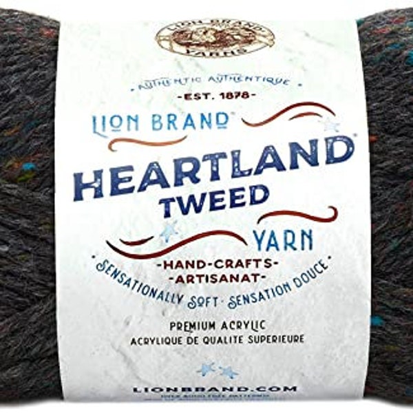 Lion Brand Yarn Heartland Yarn, Black Canyon Tweed 136-353 Crochet Supplies, Knitting Supplies, Destash, Crafting