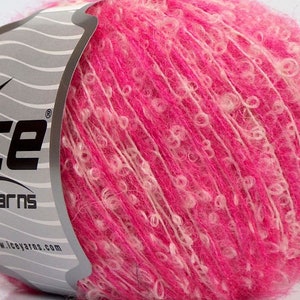 Ice Yarns, Mohair and Alpaca Pink and White Yarn, 69764 Knitting Supplies, Crochet Supplies, Yarn Polyester Acrylic Yarn, Destash