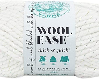 Lion Brand 640-519 Wool-Ease Thick & Quick Yarn, Celebration 640-301Destash, Crochet, Knitting, Fiber Arts, Craft Supplies