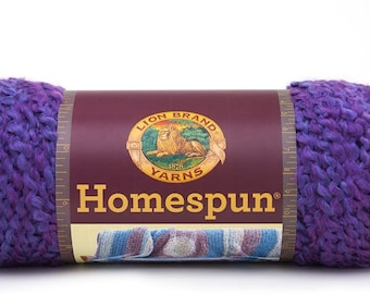 Homespun Lion Brand Yarn, Purple Haze 709-421  Destash, Knitting Supplies, Crochet Supplies, 1 Skein of Yarn, Craft Supplies