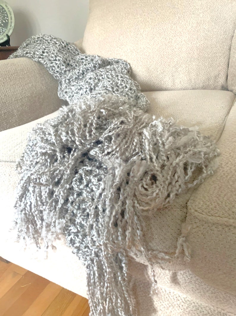 Grey Throw Blanket Light Grey Super soft with fringe Gray Etsy