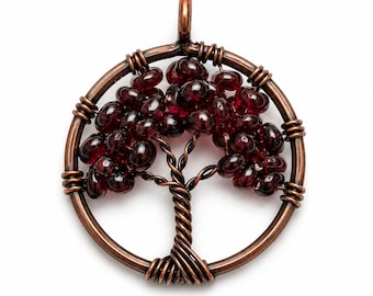 Reiki-Infused Tree of Life Pendant – Purple Tree of Life Necklace | Spiritual Protection & Energy Healing Jewelry