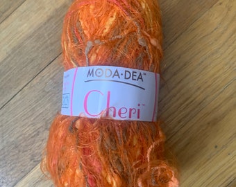 Moda Dea Cheri Orange 9257, Fun Fur, Destash Yarn Crochet Supplies, Knitting Supplies, Nylon 1.76 oz