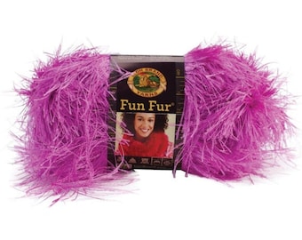 Fun Fur Yarn Lion Brand, Purpletini Faux Fur, Eye Lash, Crochet, Knitting, Supplies, 1 SKein of Yarn, 1 Ball of Yarn, Novelty Yarn